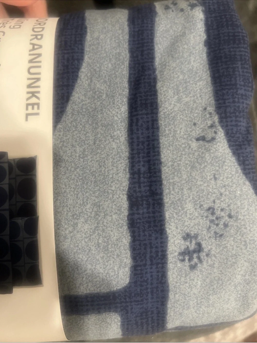 Ikea JORDRANUNKEL King Duvet Cover & 2 Pillowcases Bed Set Dark Blue Circles